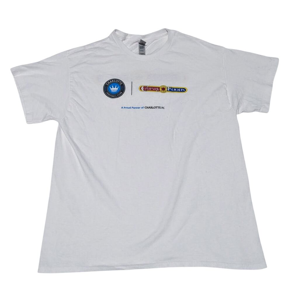 Charlotte Football Club x Compare Foods Adult's White Shirt Size L